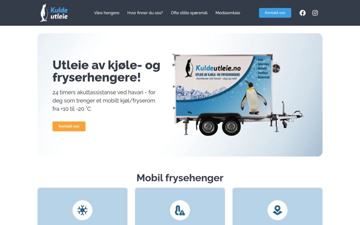 Screenshot of kuldeutleie.no