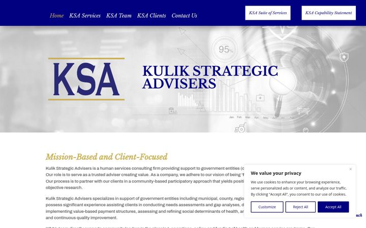 Screenshot of kulikstrategic.com