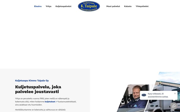 Screenshot of kuljetusjyvaskyla.fi