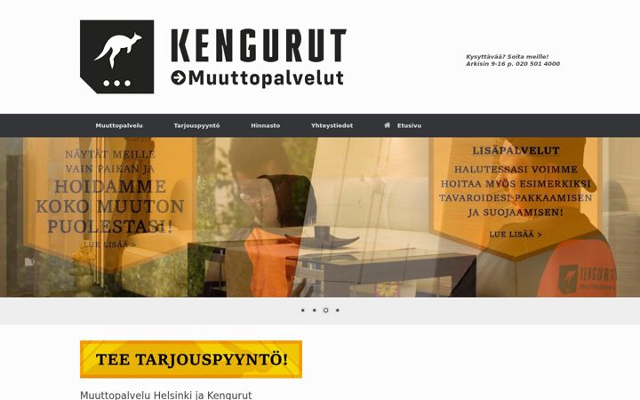 Screenshot of kuljetuskengurut.fi