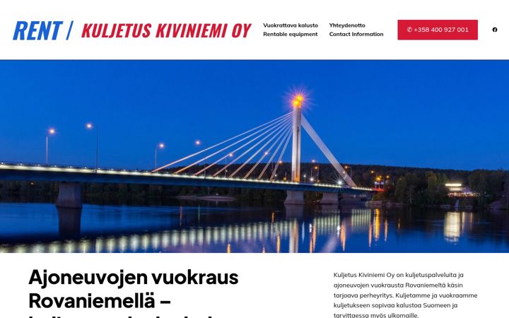 Screenshot of kuljetuskiviniemi.fi