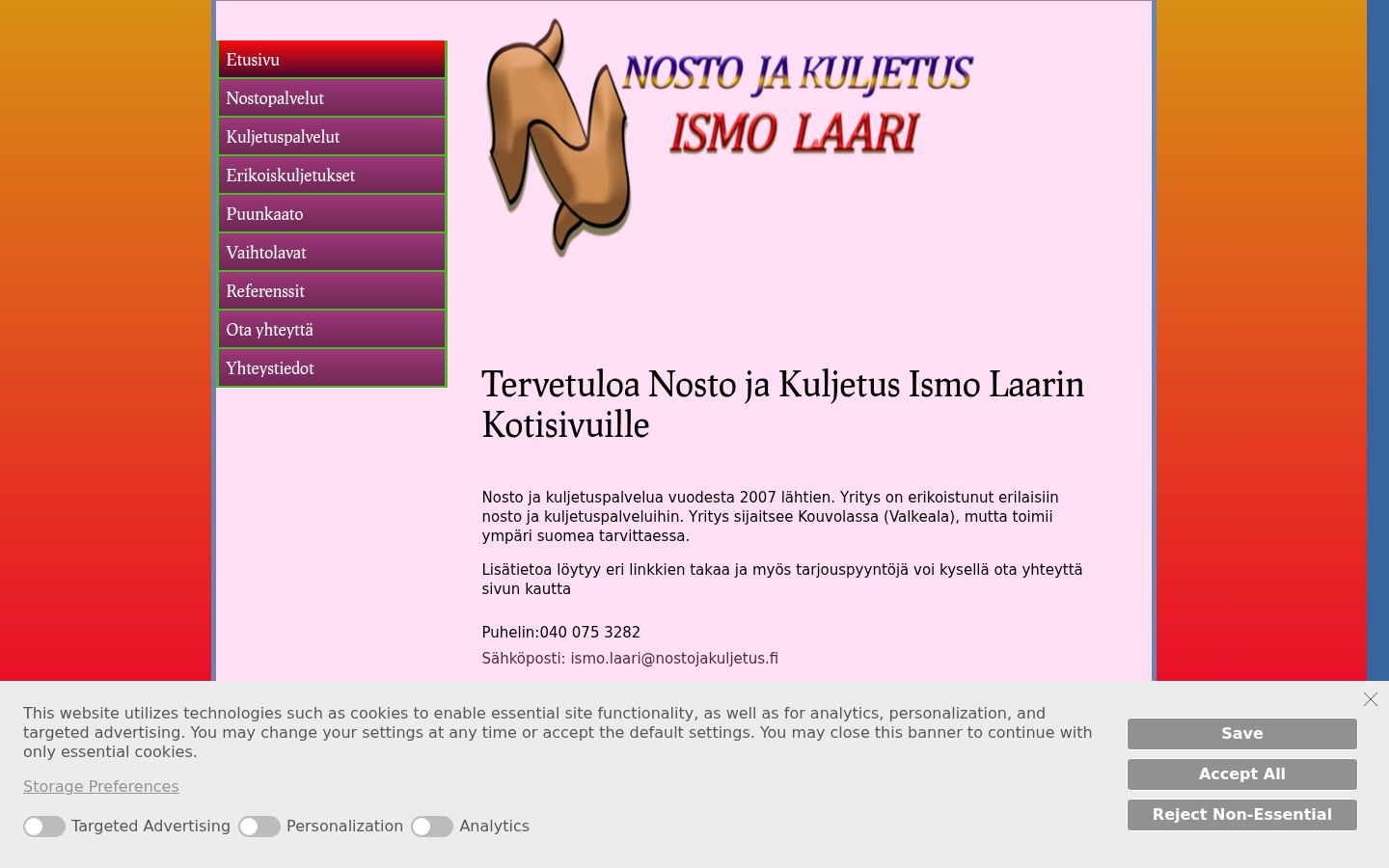 Ekraanipilt nõusolekubännerist, mida näidati enne mis tahes suhtlust