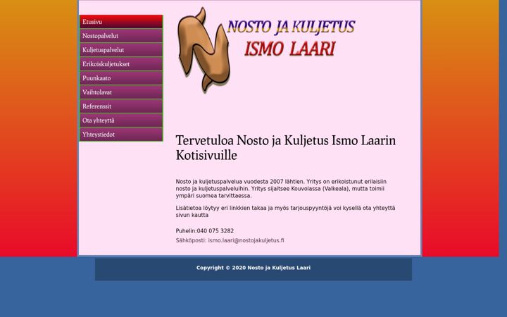 Screenshot of kuljetuslaari.fi