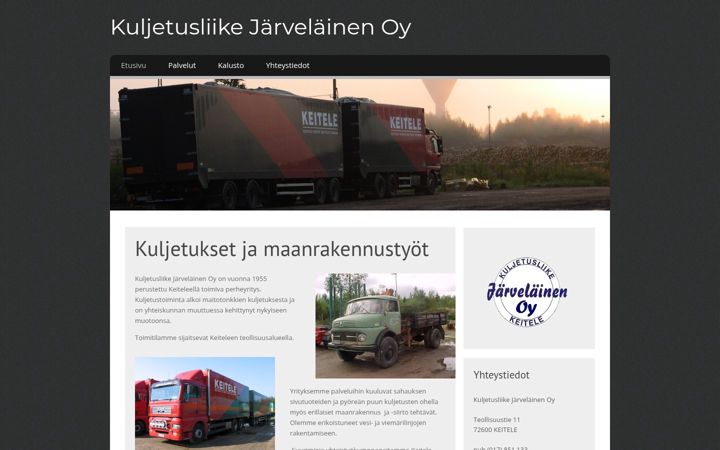 Screenshot of kuljetusliikejarvelainen.fi