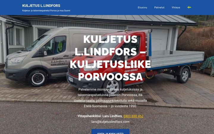 Screenshot of kuljetuslindfors.com
