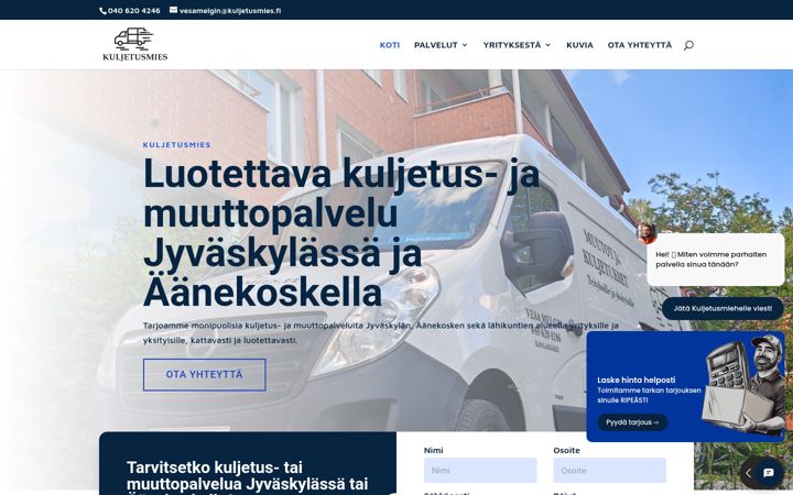 Zrzut ekranu kuljetusmies.fi
