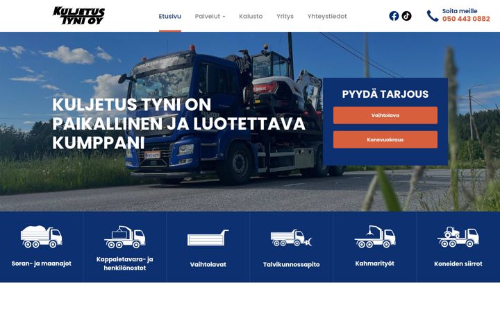 Screenshot of kuljetustyni.fi