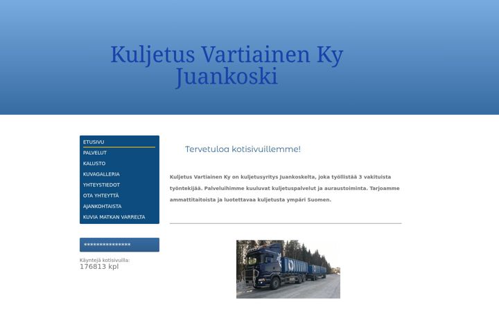 Screenshot of kuljetusvartiainenky.fi