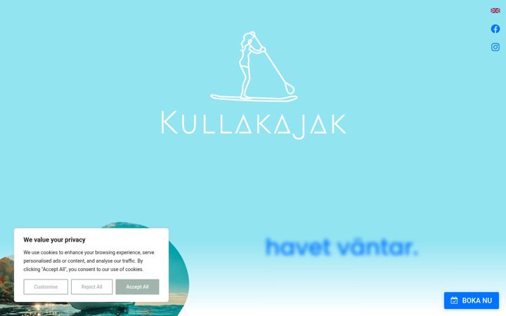Screenshot of kullakajak.se