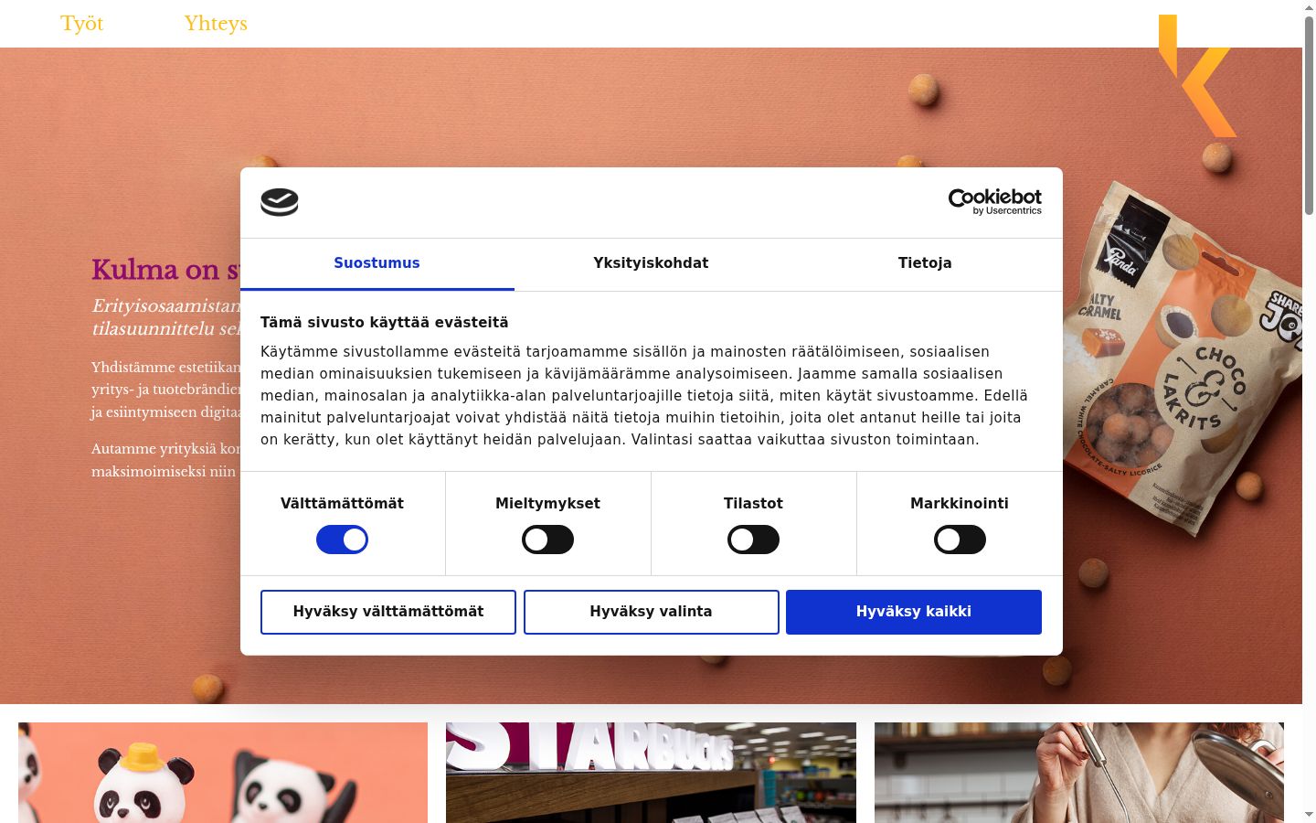 Képernyőkép a bármilyen interakció előtt megjelenő hozzájárulási bannerről