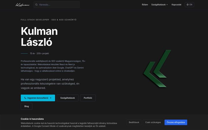 Screenshot of kulman.hu