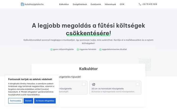 Screenshot of kulsohoszigeteles.hu