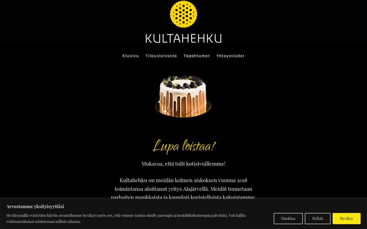 Screenshot of kultahehku.fi