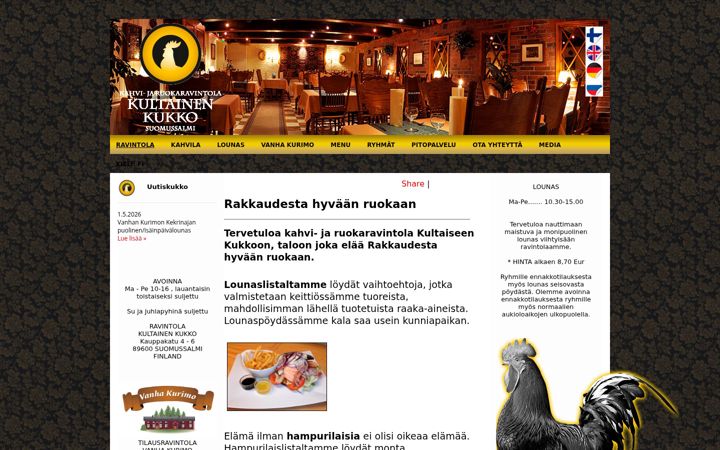 Screenshot of kultainenkukko.fi