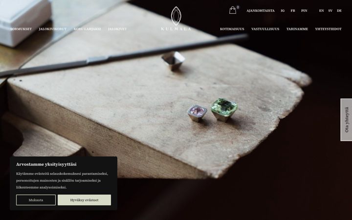 Screenshot of kultaseppakulmala.fi