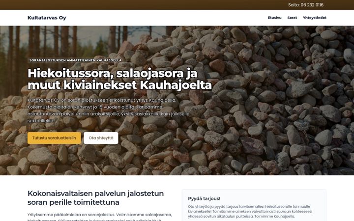 Screenshot of kultatarvas.fi