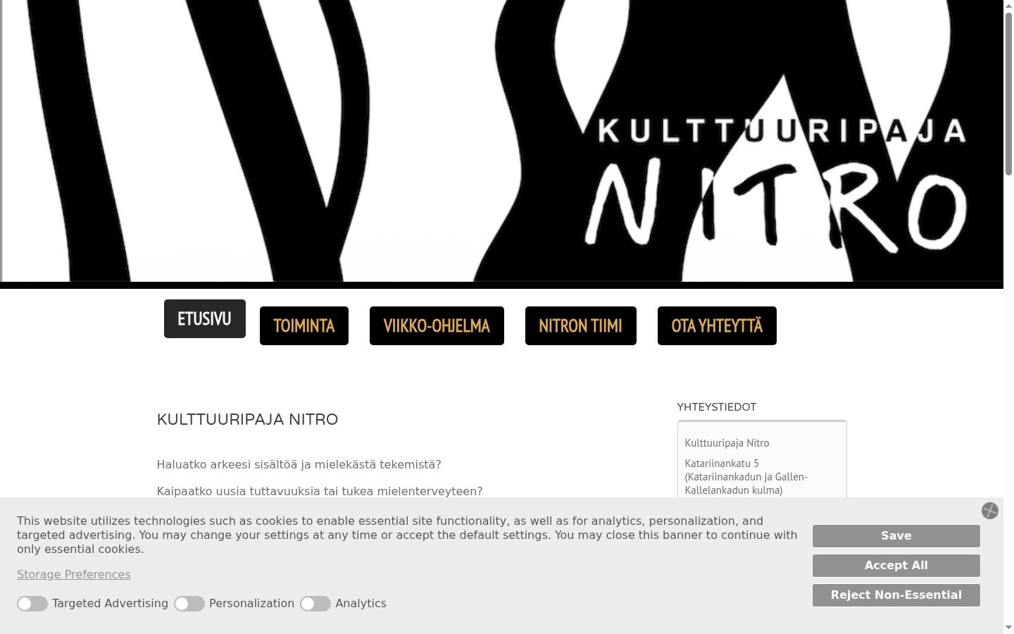 Ekraanipilt nõusolekubännerist, mida näidati enne mis tahes suhtlust