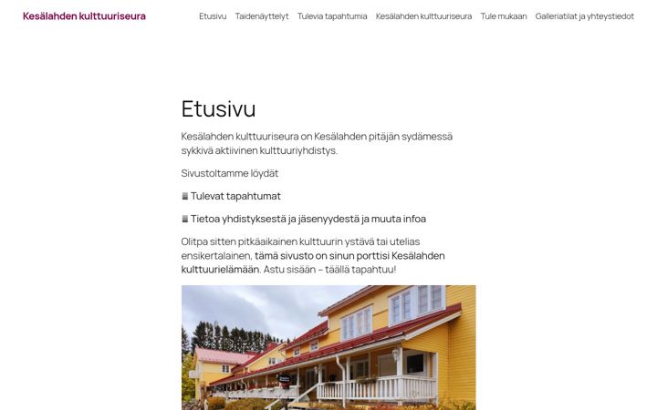 Screenshot of kulttuuriseura.fi