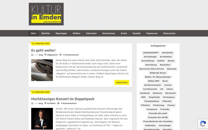 Screenshot of kultur-in-emden.de