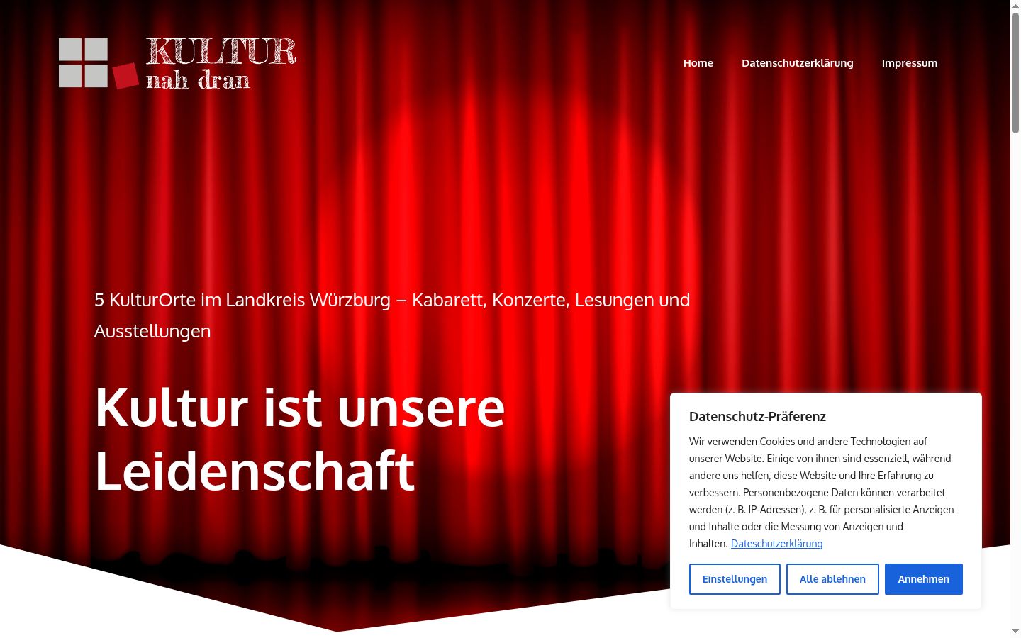 Screenshot del banner di consenso mostrato prima di qualsiasi interazione