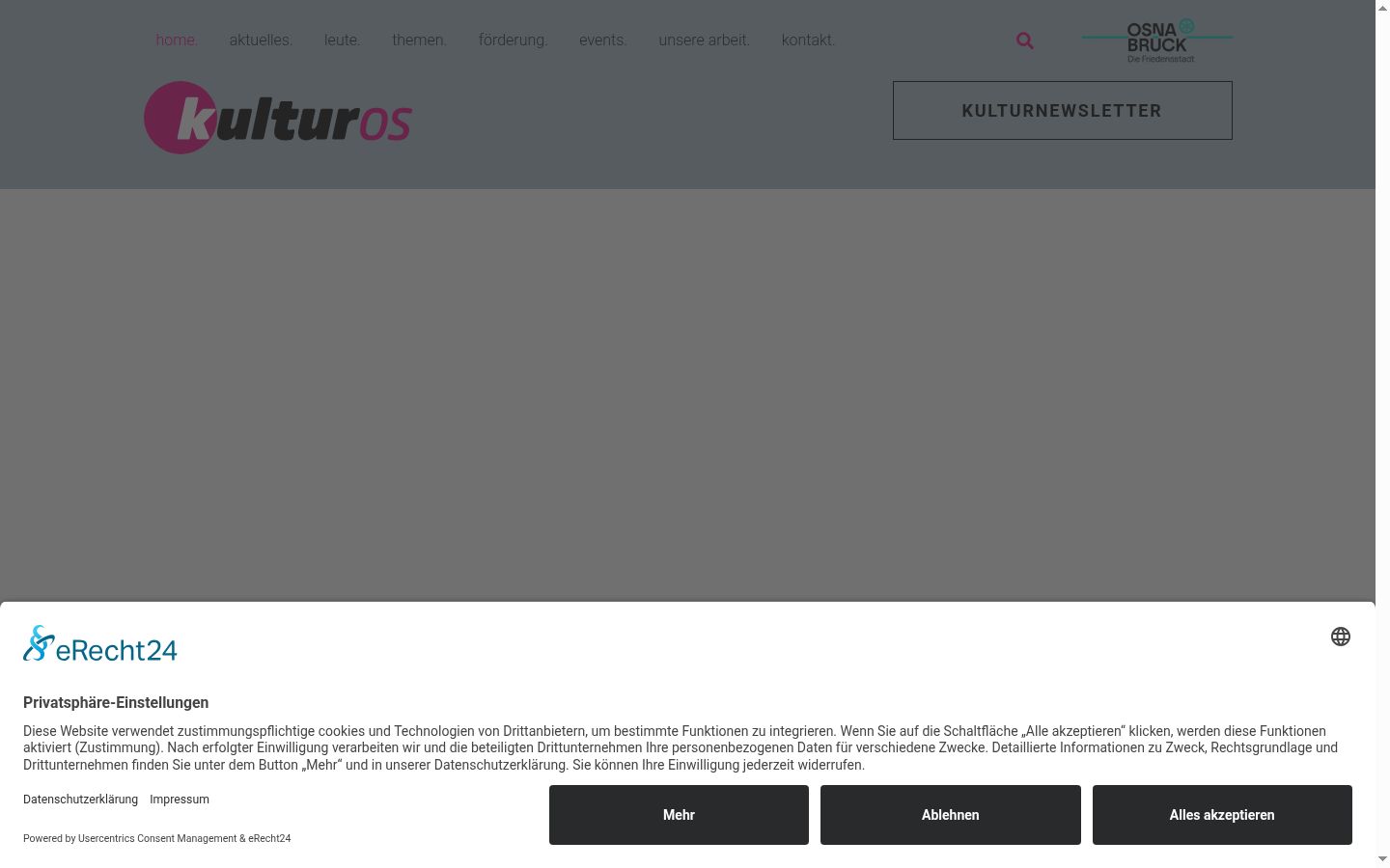 Screenshot del banner di consenso mostrato prima di qualsiasi interazione