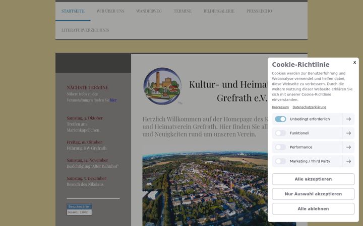 Screenshot of kultur-und-heimatverein-grefrath.de