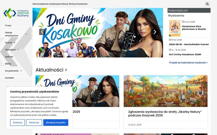Screenshot of kulturakosakowo.pl