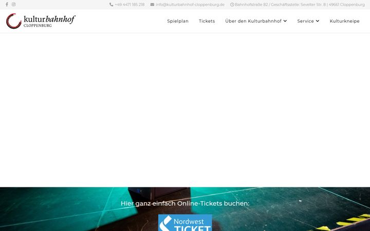 Screenshot of kulturbahnhof-cloppenburg.de