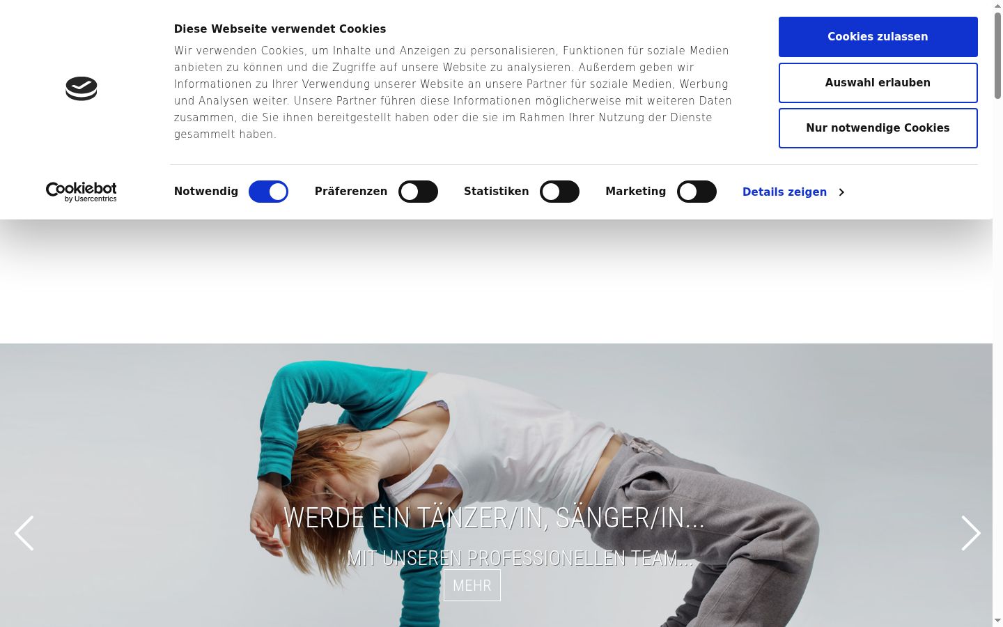Screenshot of the consent banner shown before any interaction