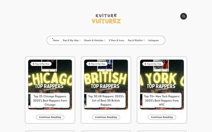 Screenshot of kulturevulturez.com