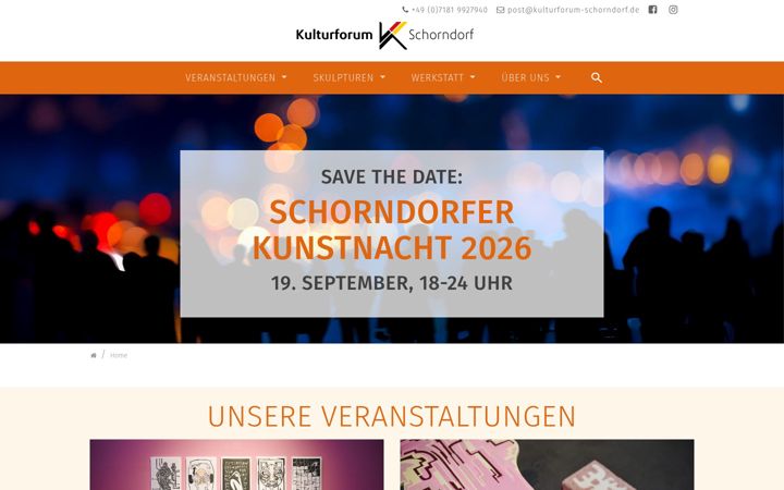 Screenshot of kulturforum-schorndorf.de