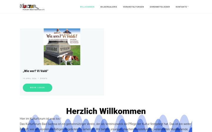 Screenshot of kulturforumbadsachsa.de