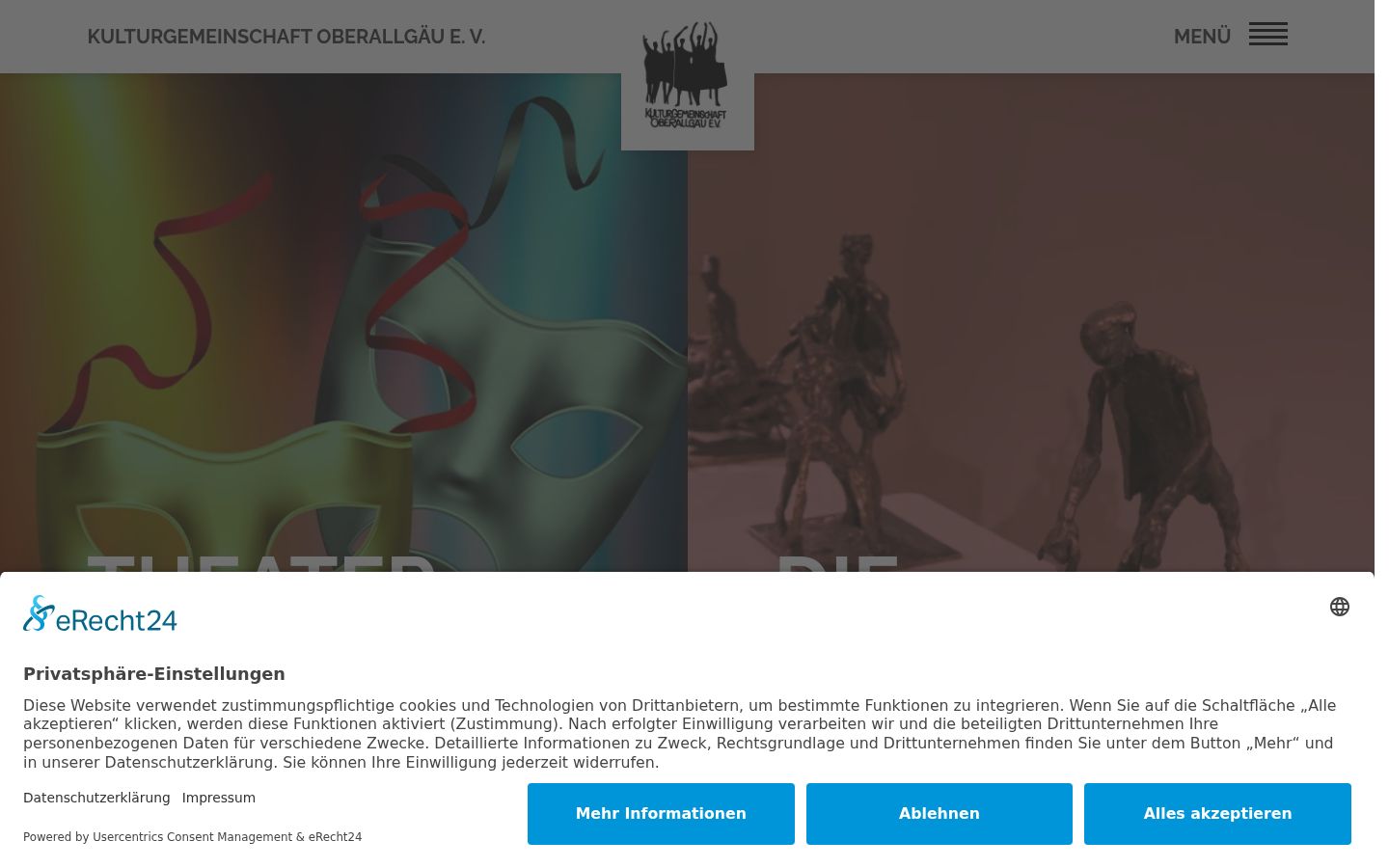 Screenshot of the consent banner shown before any interaction