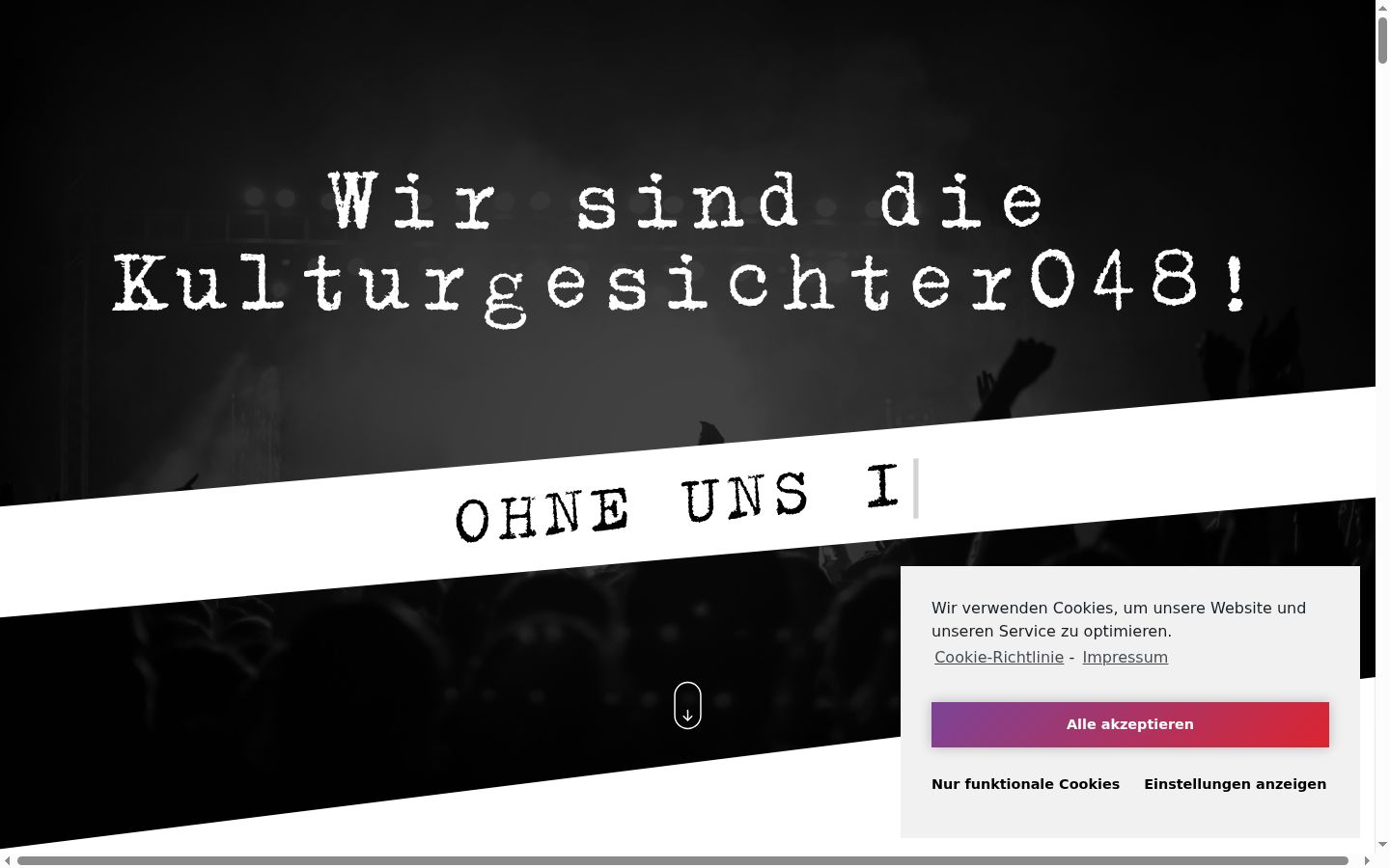 Screenshot of the consent banner shown before any interaction