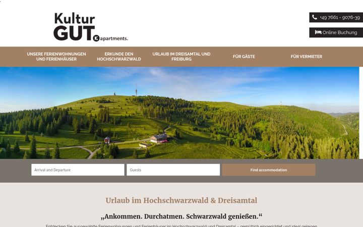 Screenshot di kulturgut-apartments.de