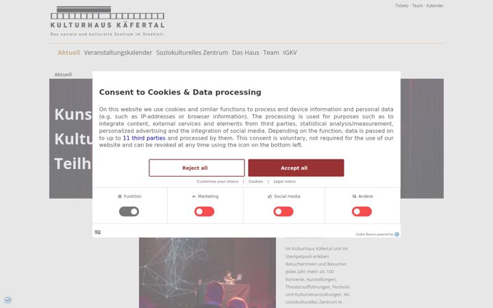 Screenshot of kulturhauskaefertal.de