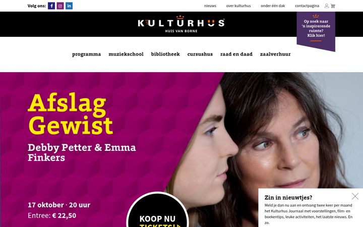 Screenshot of kulturhusborne.nl