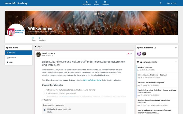Screenshot of kulturinfo-lueneburg.de