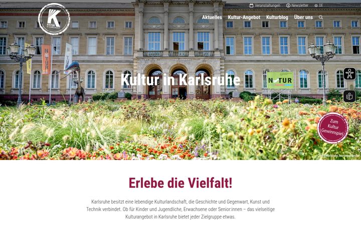 Screenshot of kulturinkarlsruhe.de