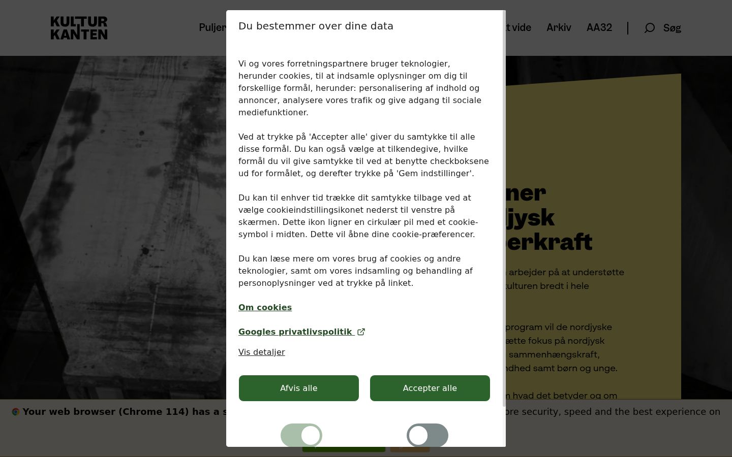 Screenshot des Einwilligungsbanners vor jeglicher Interaktion