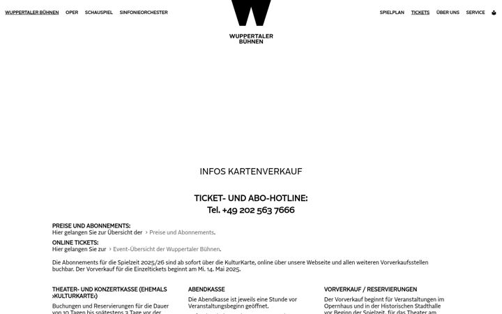 Screenshot of kulturkarte-wuppertal.de