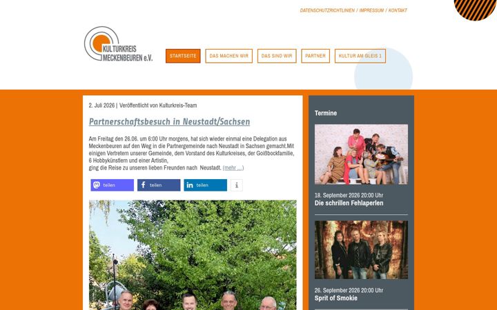 Screenshot of kulturkreis-meckenbeuren.de