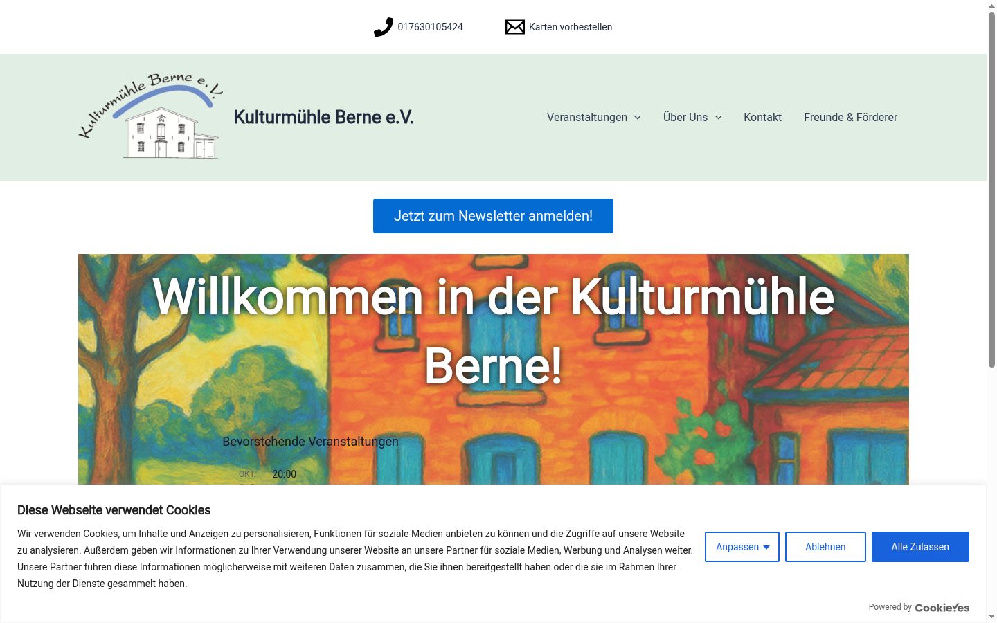 Screenshot of the consent banner shown before any interaction