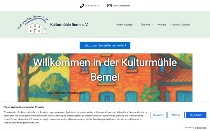 Screenshot of kulturmuehleberne.de