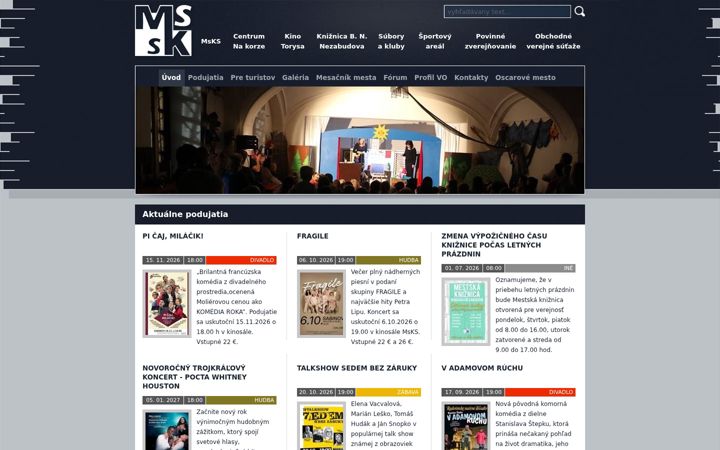 Screenshot of kulturnestredisko.sk