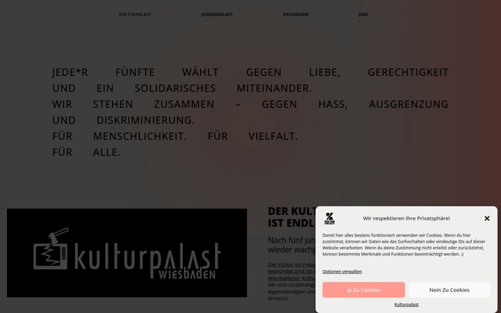 Screenshot of kulturpalast-wiesbaden.de