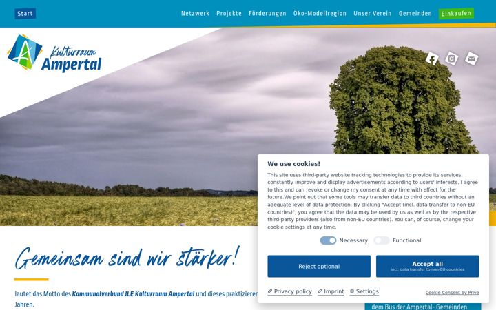 Screenshot of kulturraum-ampertal.de