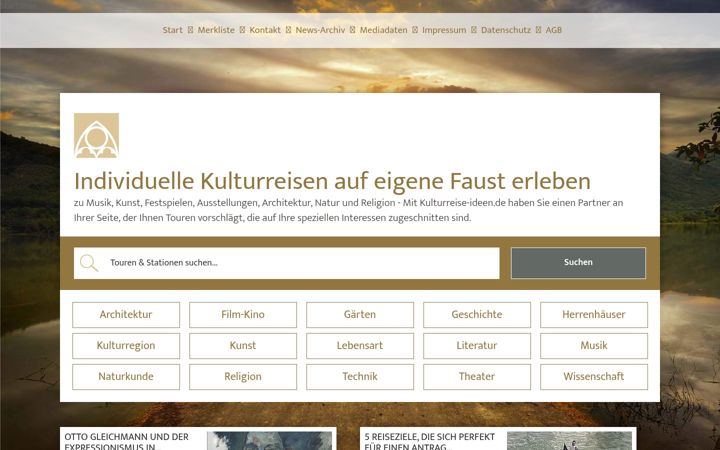 Screenshot of kulturreise-ideen.de