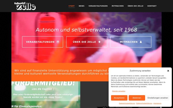 Screenshot of kulturschock-zelle.de