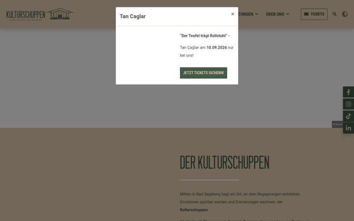 Screenshot of kulturschuppen-segeberg.de